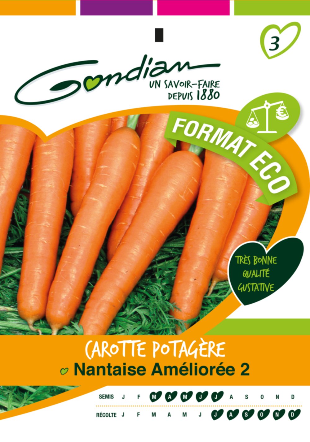 Graines Carotte Potagère Nantaise Améliorée 2 - GONDIAN