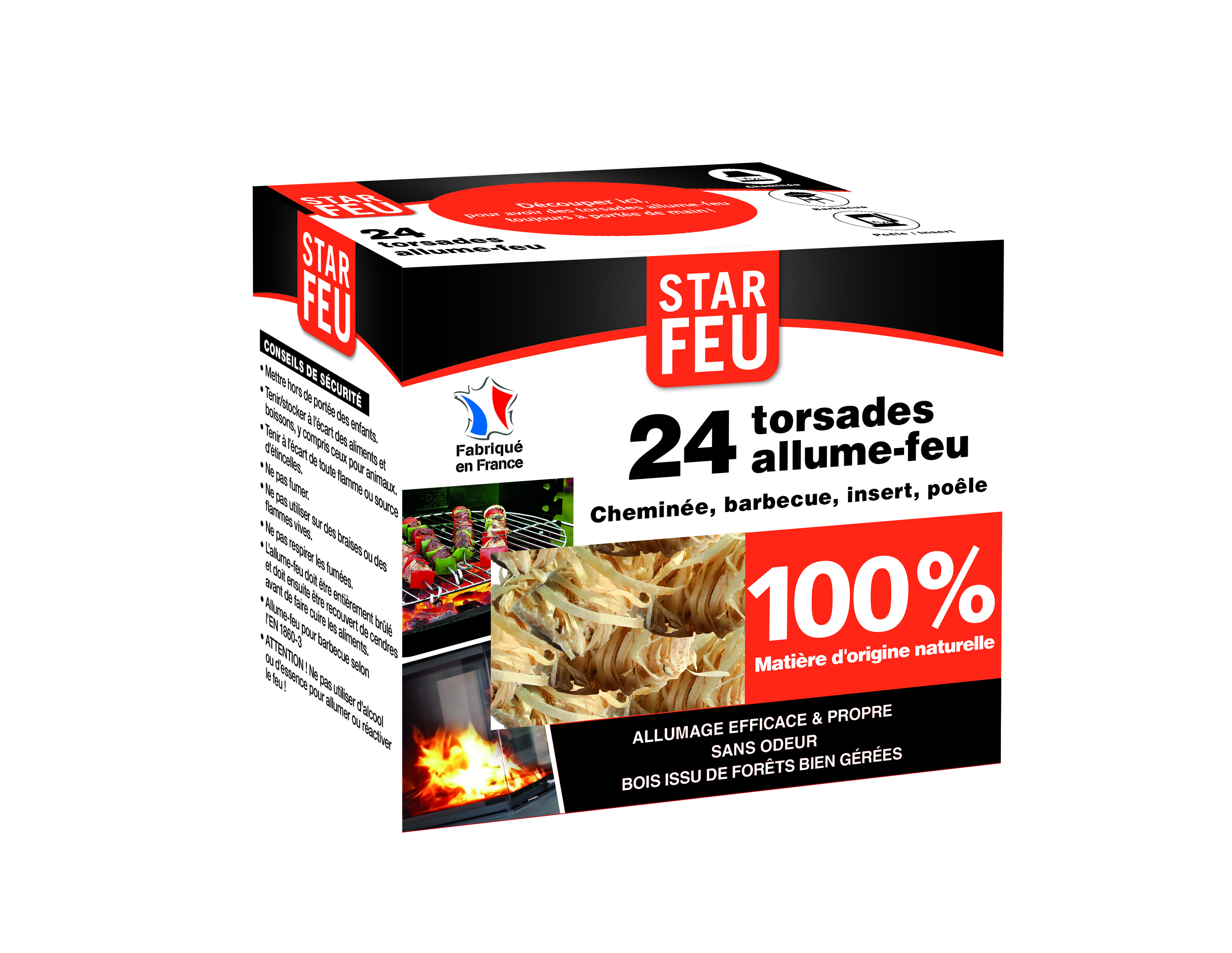 24 torsades allume-feu 