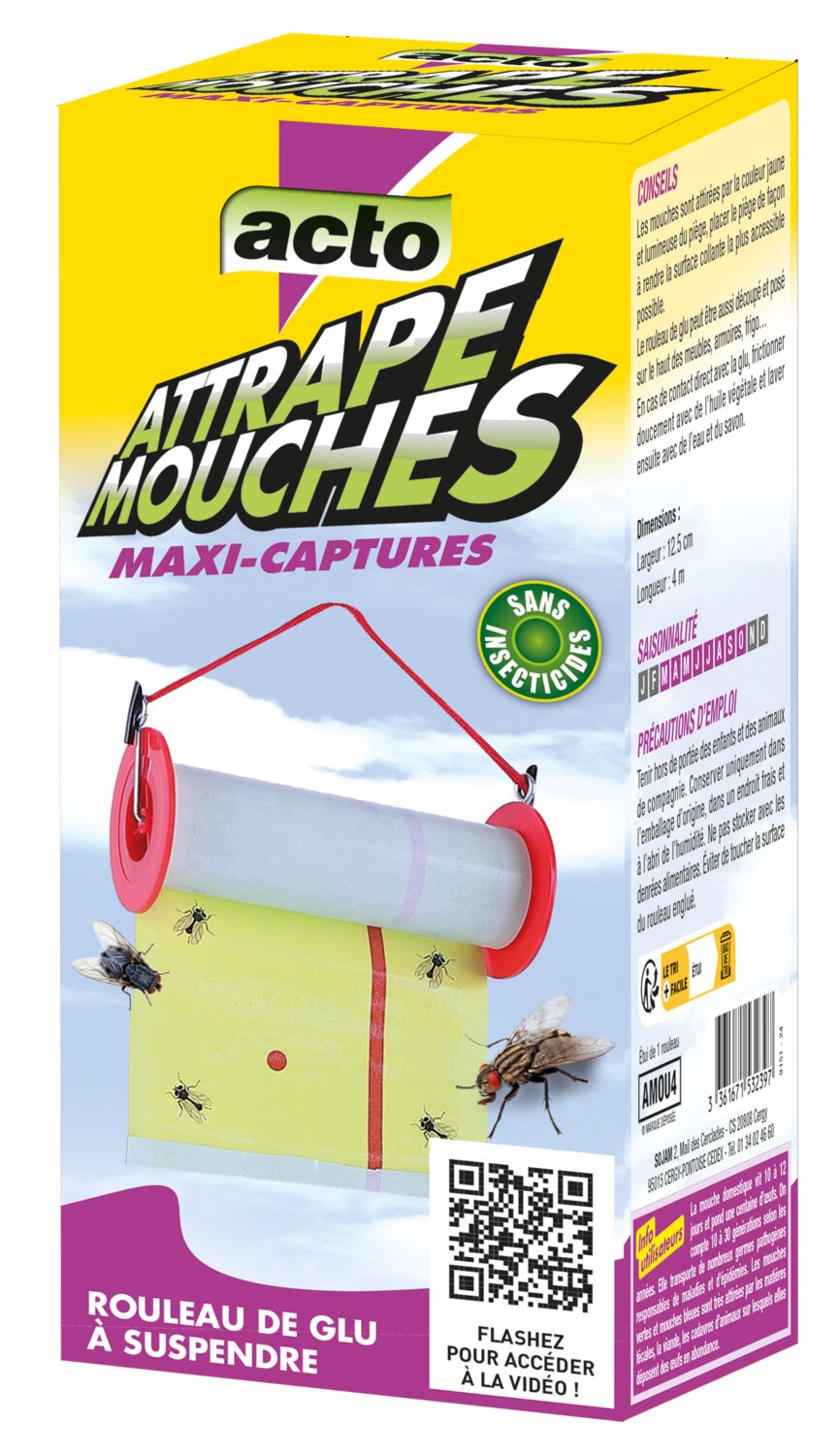 Piège à glu mouches XXL rouleau - ACTO