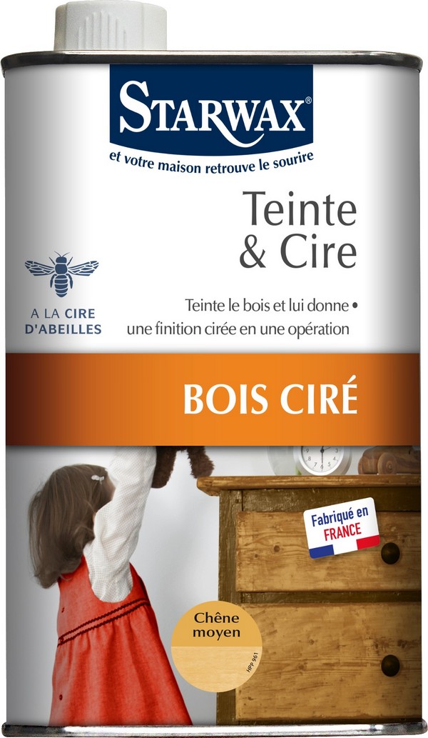 Teinte & cire liquide ton chêne moyen 500ml