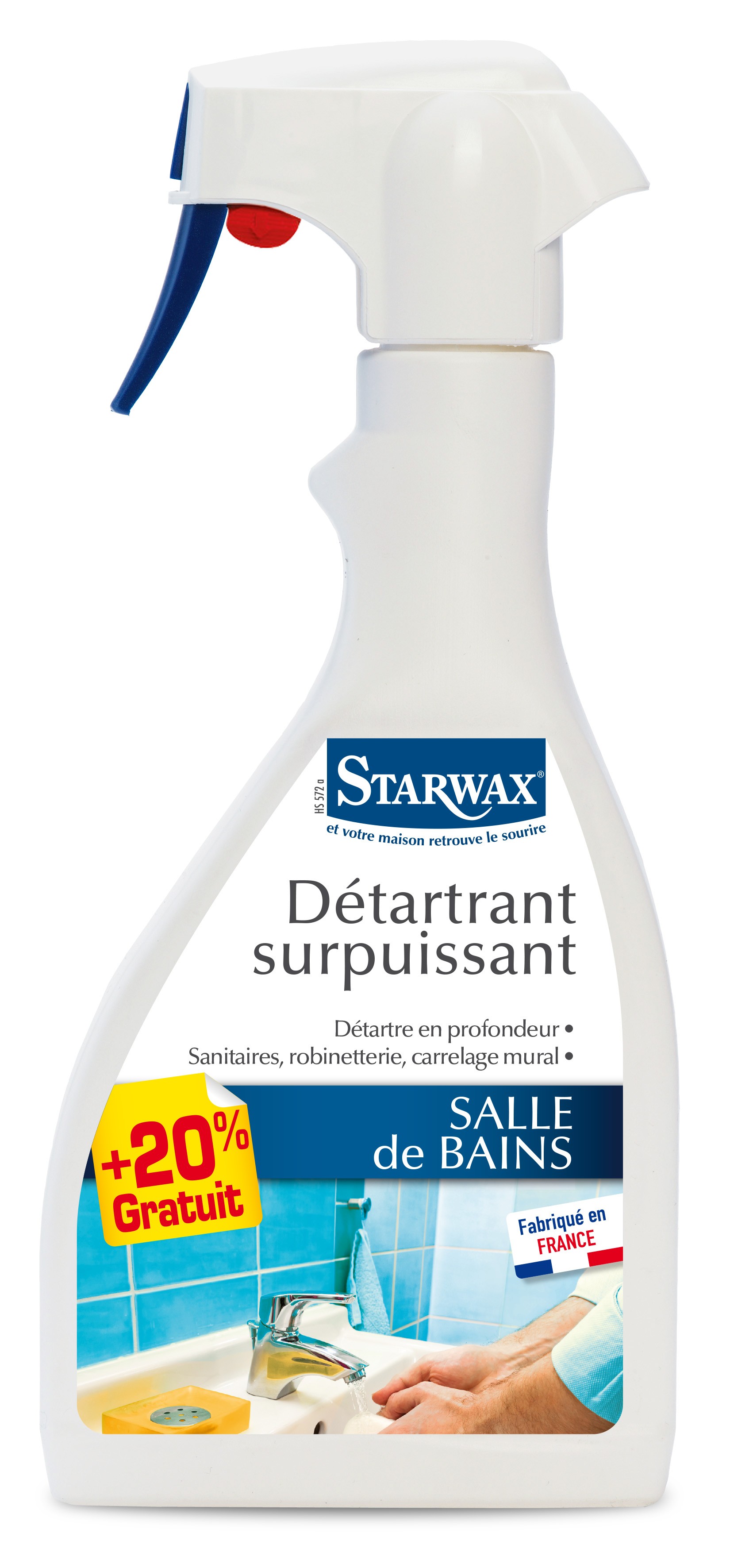 Détartrant surpuissant salle de bains 500ml + 20% gratuit - STARWAX