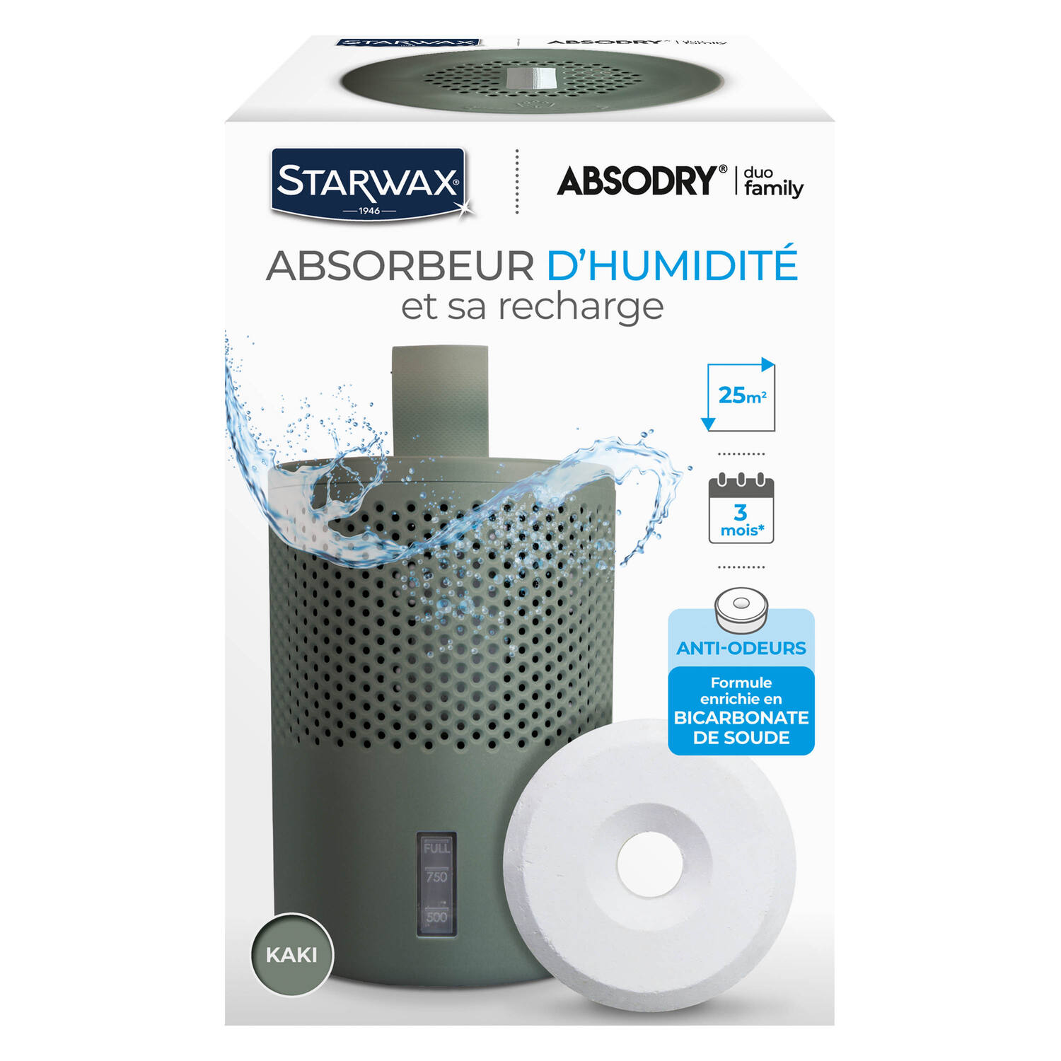 Absorbeur d’humidité + tablette 500gr kaki - STARWAX