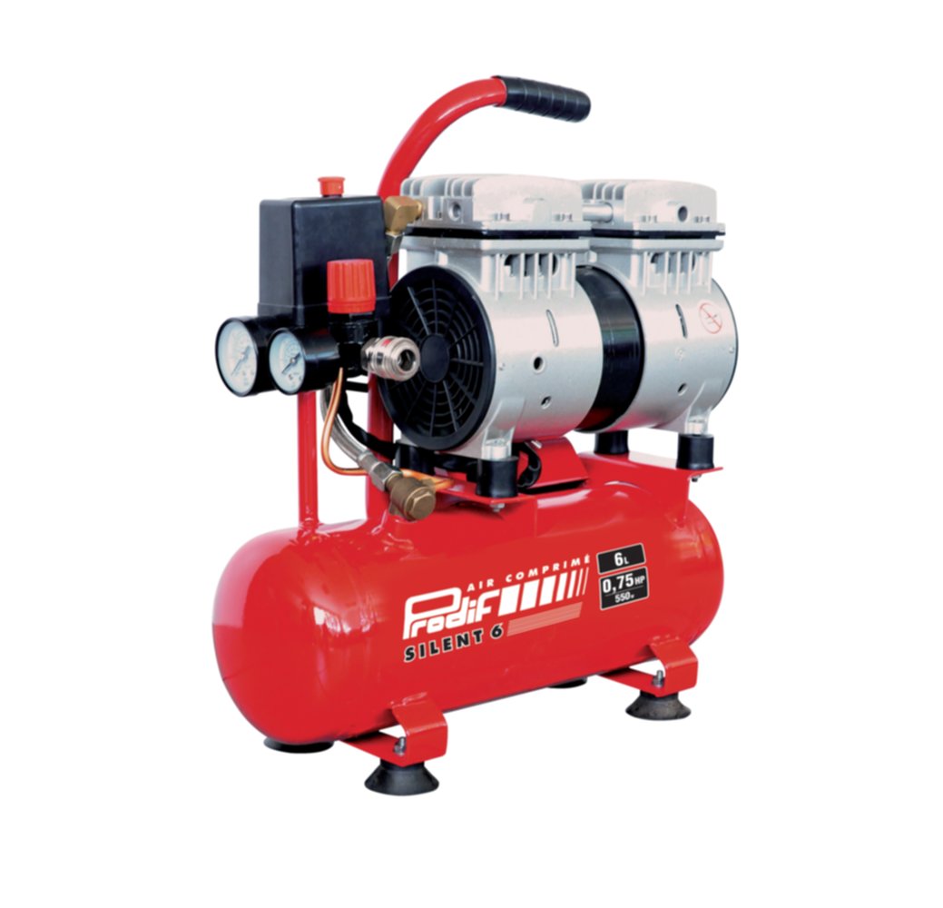 Compresseur silencieux 6l 1,5hp 59 db