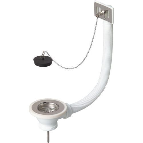 Bonde à bouchon pour évier gres avec trop-plein