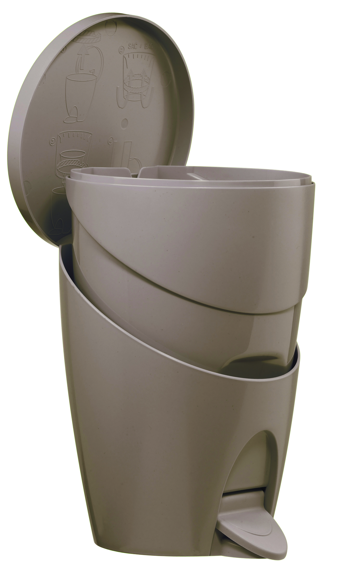 Poubelle color-line taupe     