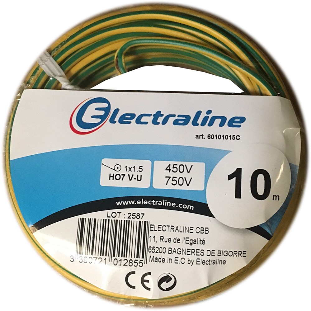 Cour.Film HO7 V-U 1x1.5mm² V/Jaune 10M