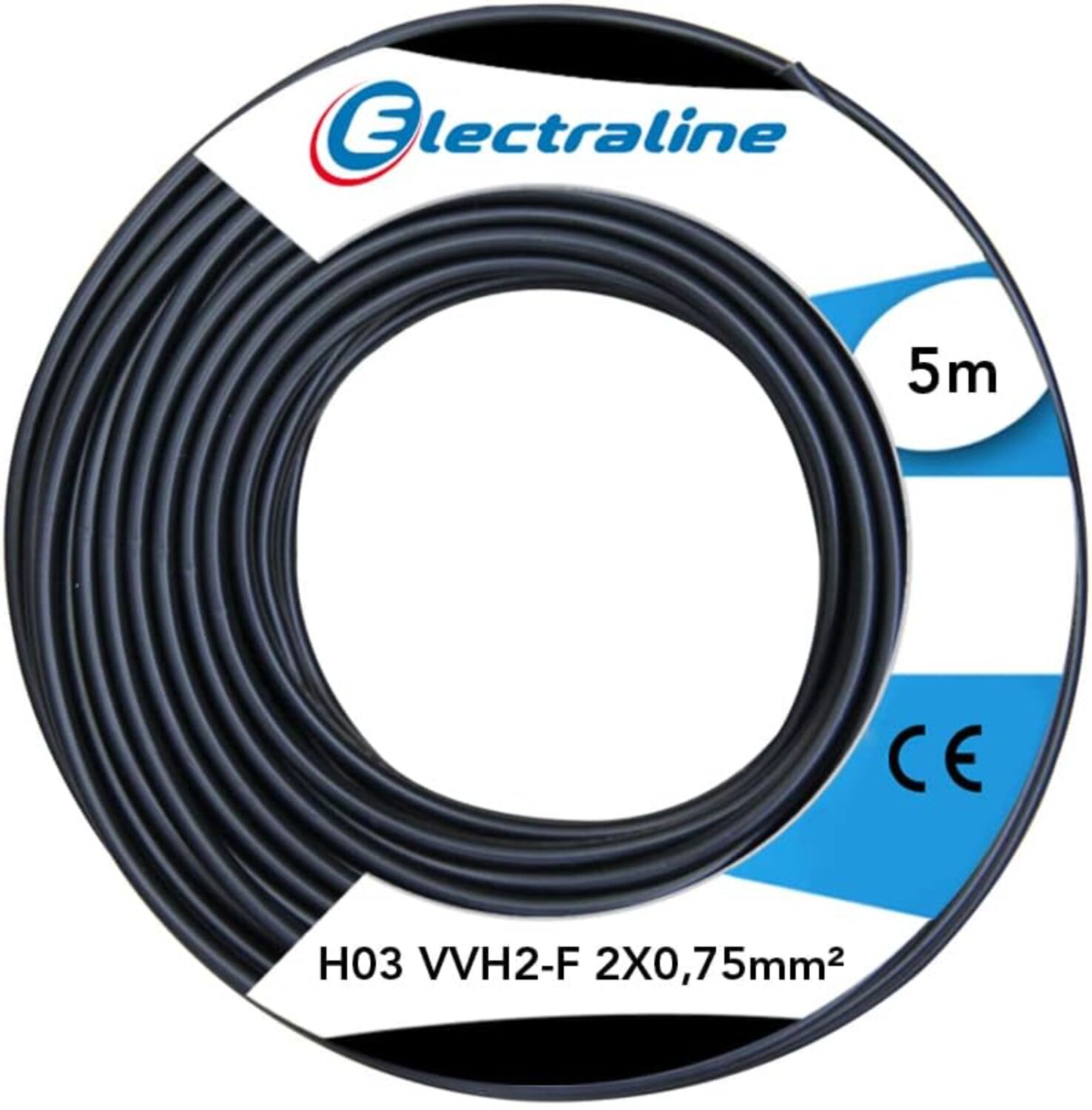 Cour.Film HO3 VVH2-F 2X0.75mm² Noir 5M