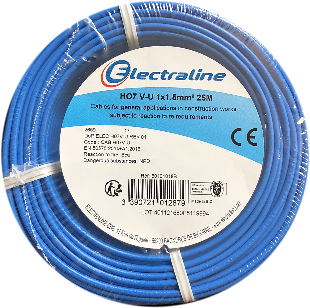 Cour.Film HO7 V-U 1x1.5mm² Bleu 25M