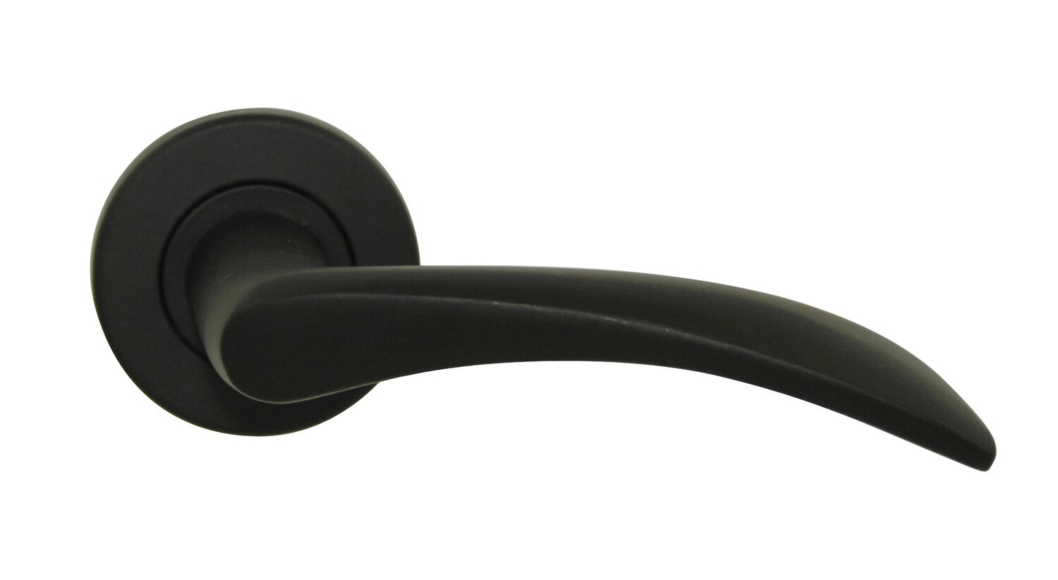 2 poignées de porte Azur sur rosace aluminium noir mat - LINEA BERTOMANI