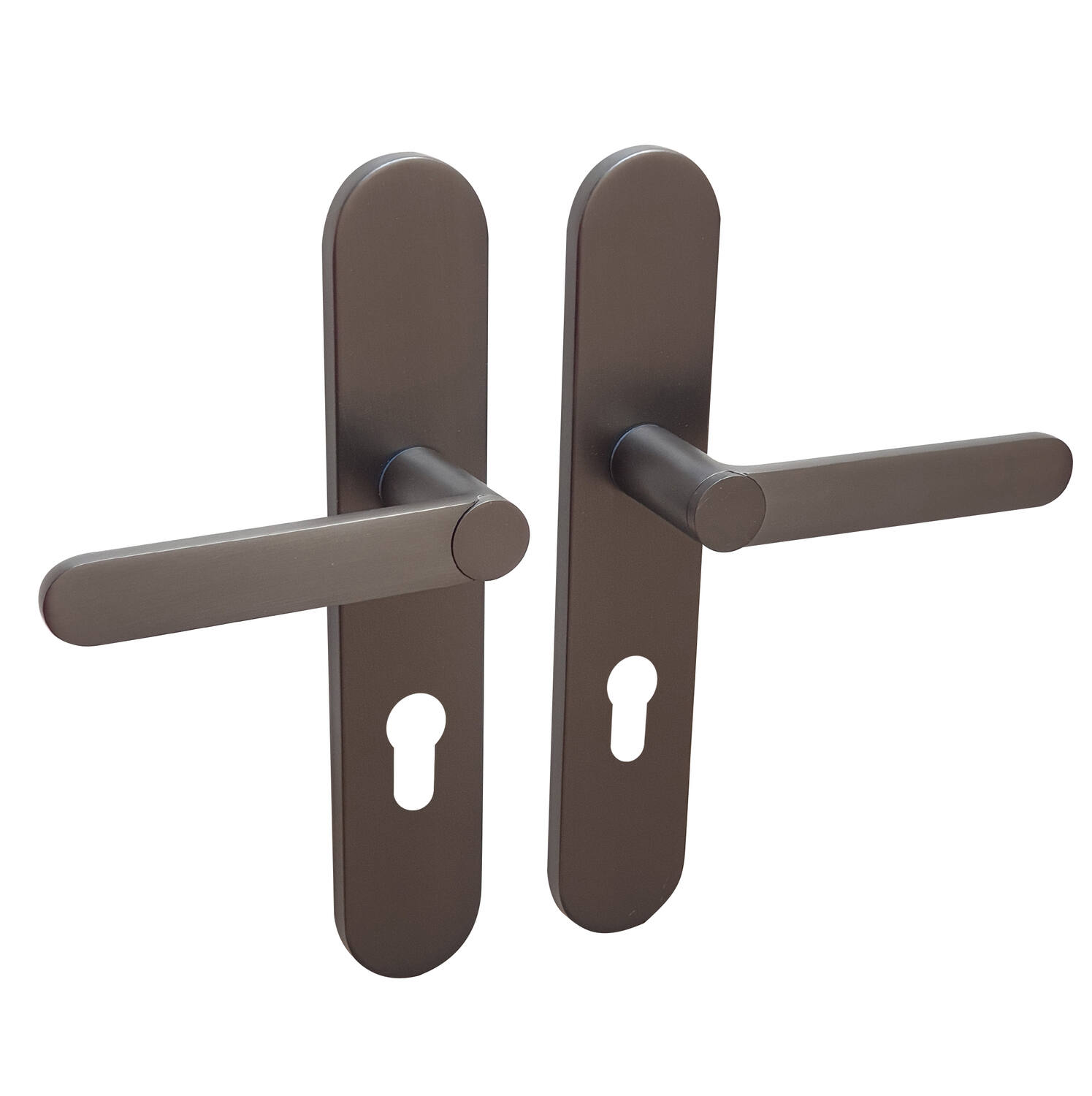 2 poignées de porte Meudon-k trou de cylindre aluminium canon de fusil