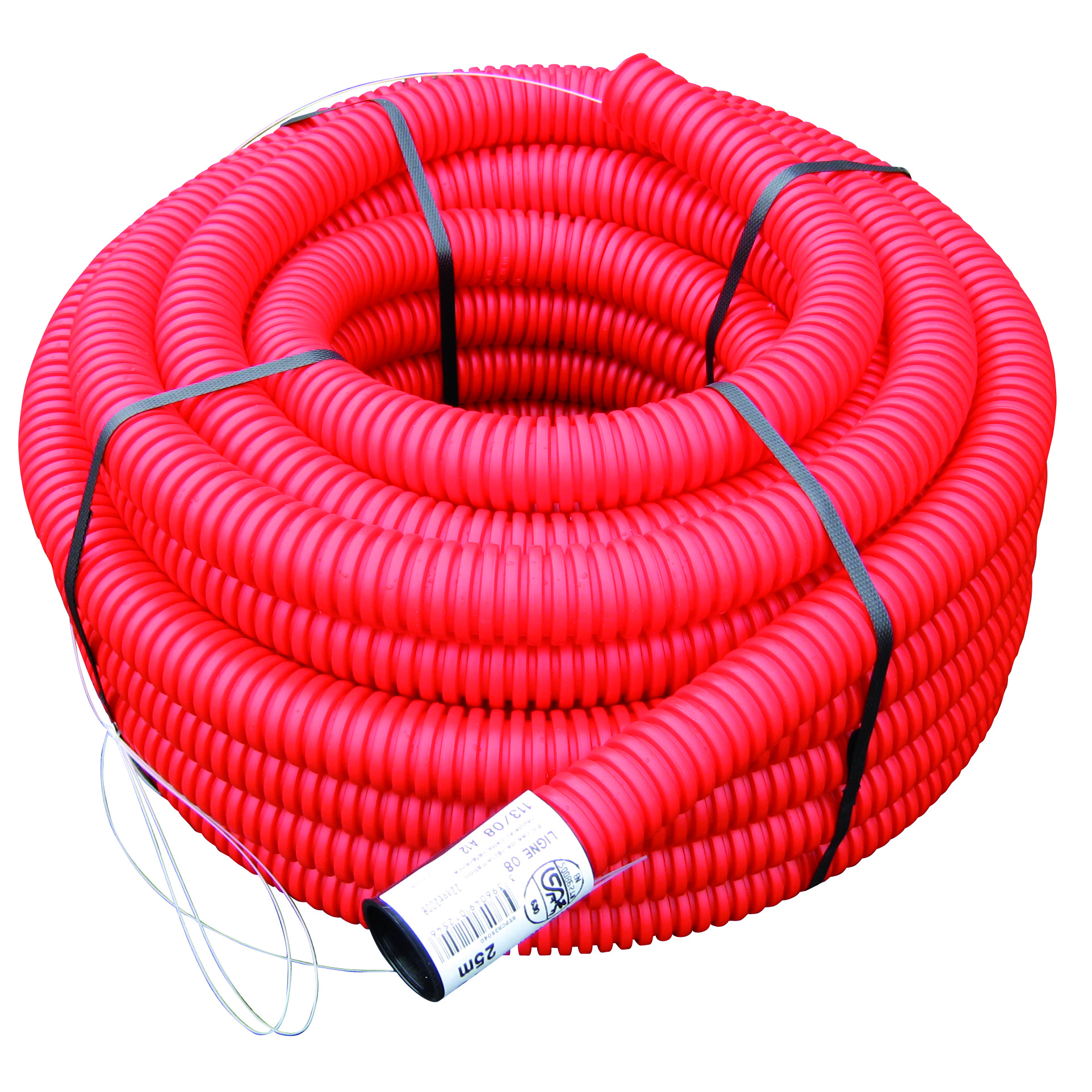 Gaine TPC rouge Ø90 couronne 50m