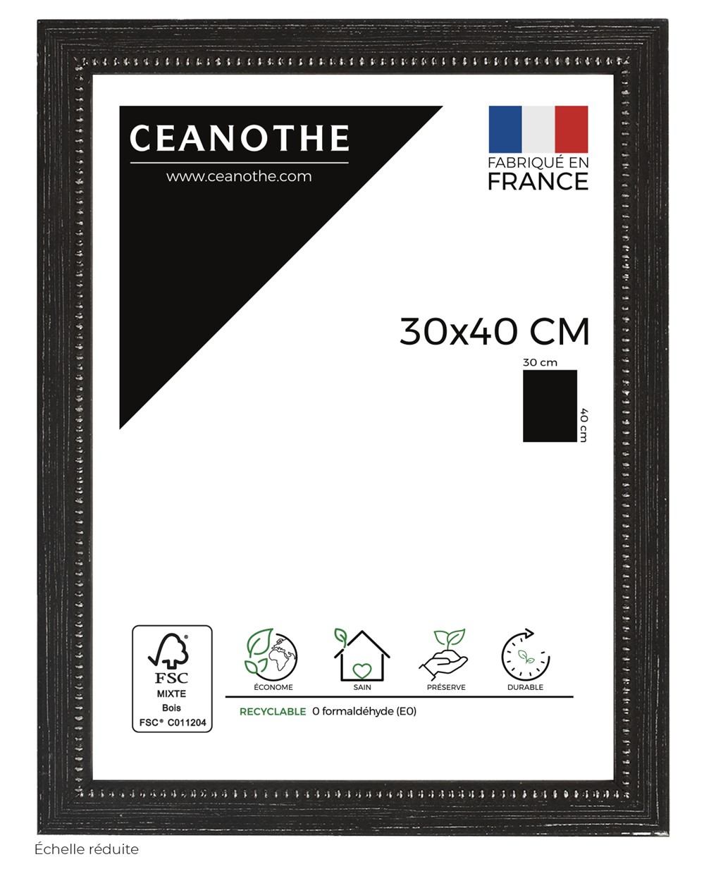 Cadre photo Perle 30x40cm Noir 