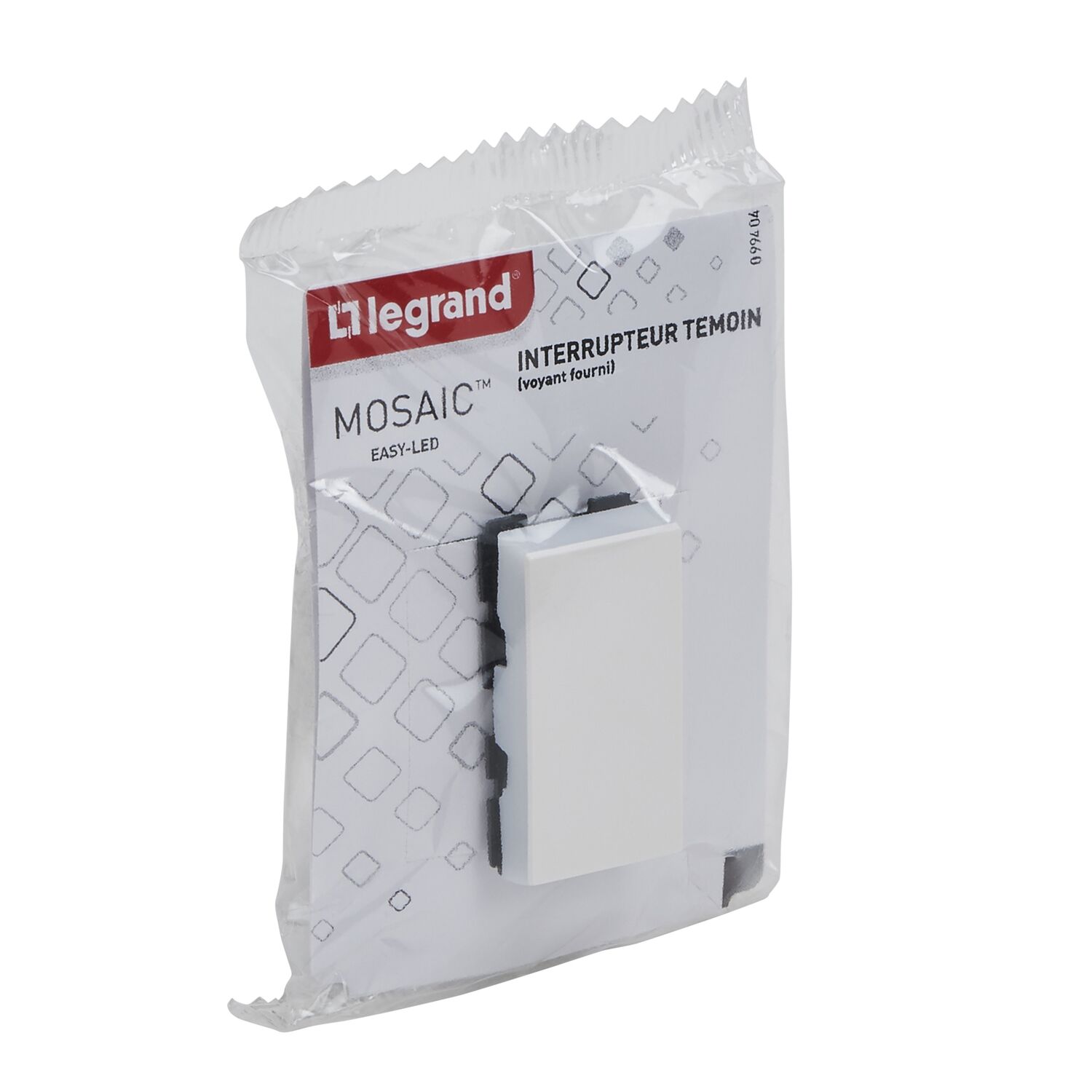 Interrupteur Mosaic Témoin Easy LED Composable + Voyant 10A Blanc 1 Module