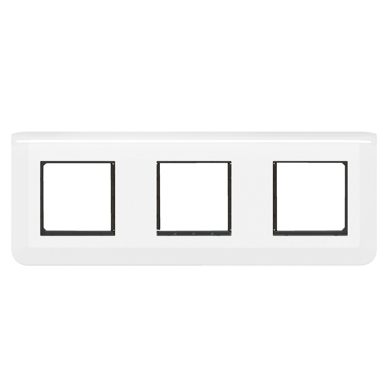 Plaque + Support Mosaic Composable 3x2 Modules Entraxe 71mm Horizontal Blanc