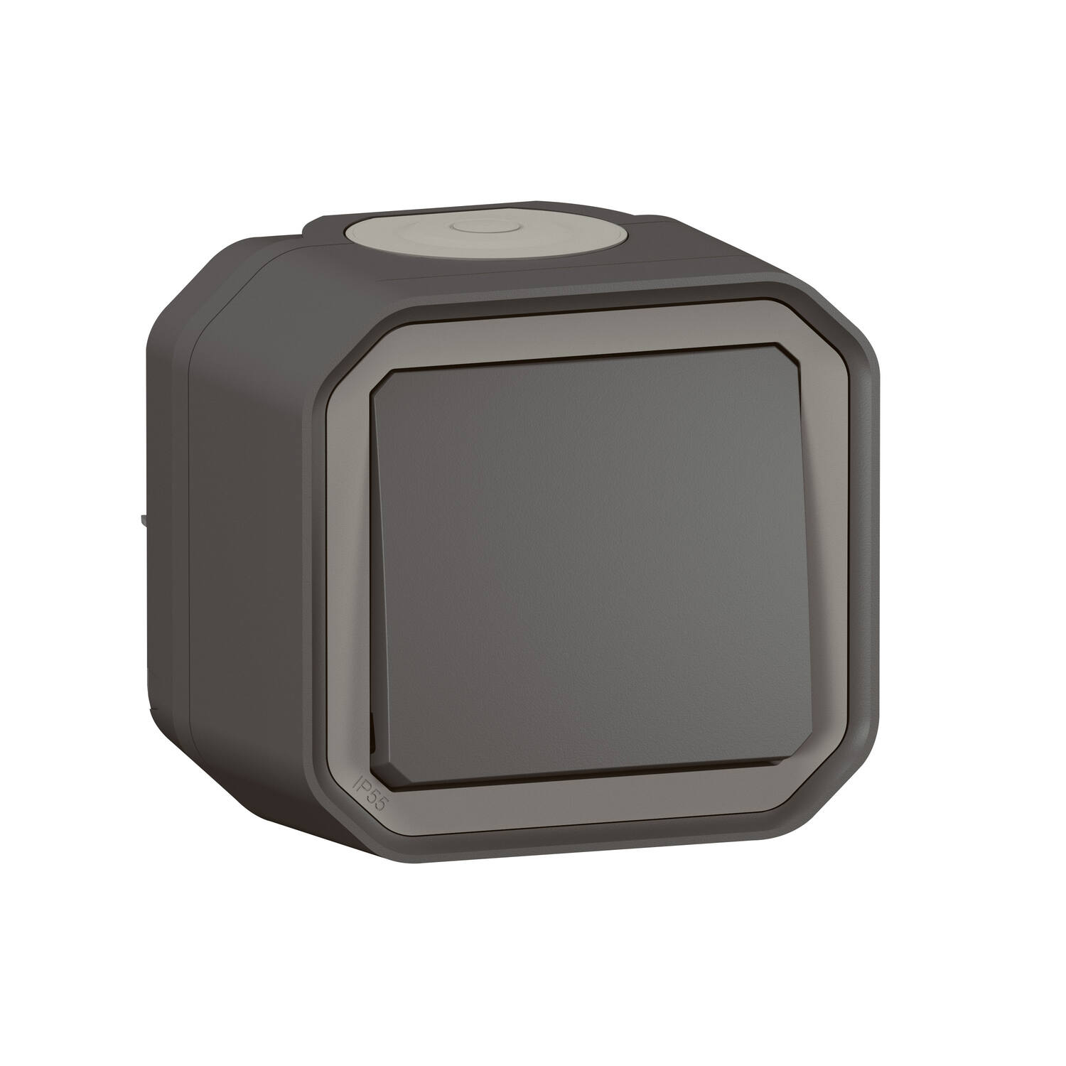 Poussoir NO Plexo complet saillie anthracite 10A - LEGRAND