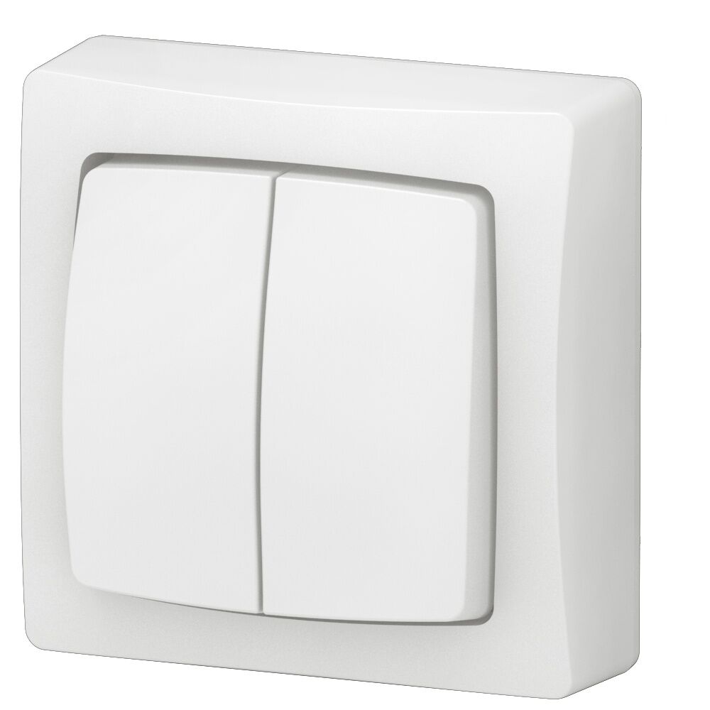 Interrupteur, va-et-vient ou poussoir double touche Appareillage Saillie complet blanc - LEGRAND