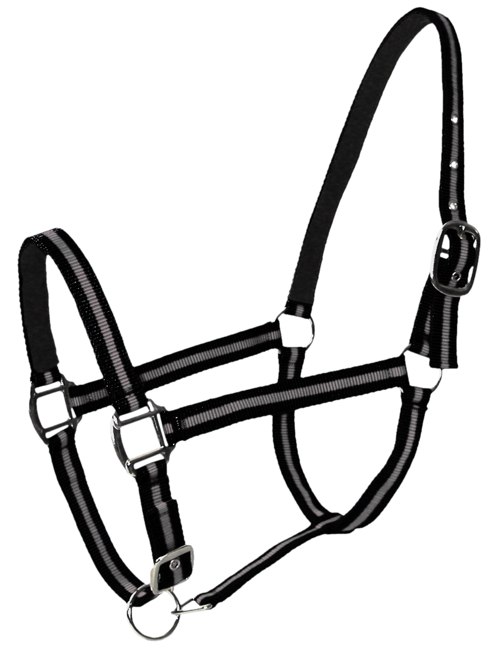 Licol Doublé Cuir Double Poney Noir Gris