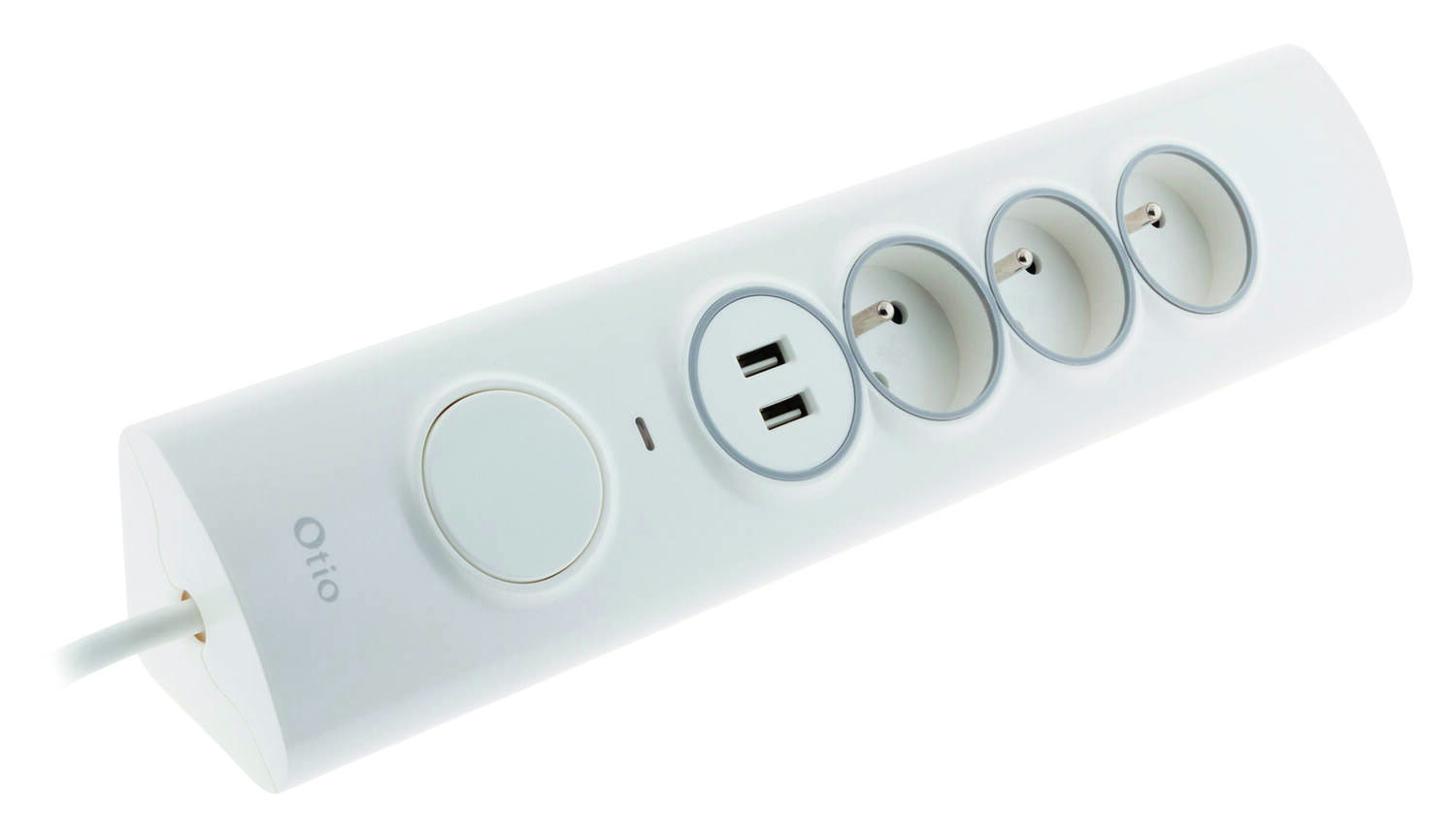 Multiprise Angle 4 Prises 16A + 2 USB Parafoudre - OTIO