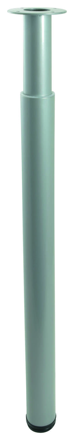 Pied acier cylindrique  réglable hauteur 700/1100 mm Ø60 mm gris alu - BAR PLUS