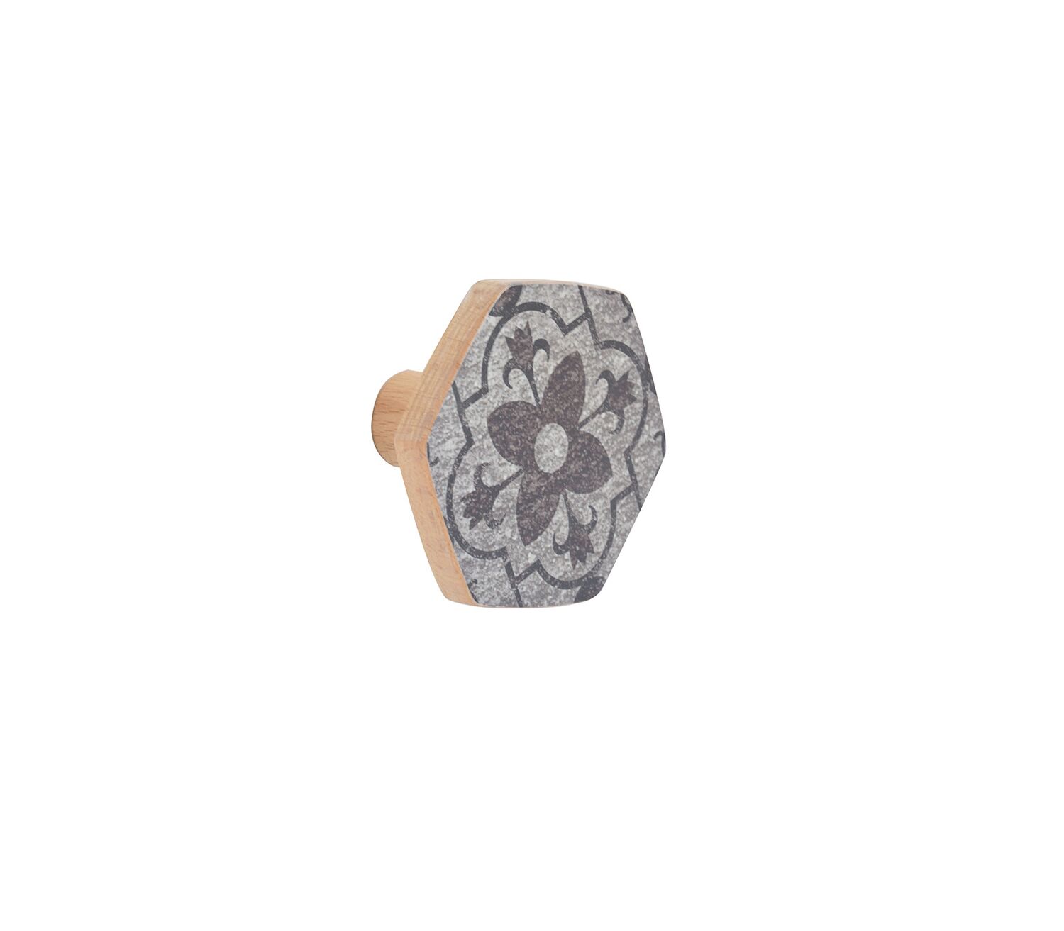 1 patère à visser et composer Hexagonale Bois Carreaux de Ciment