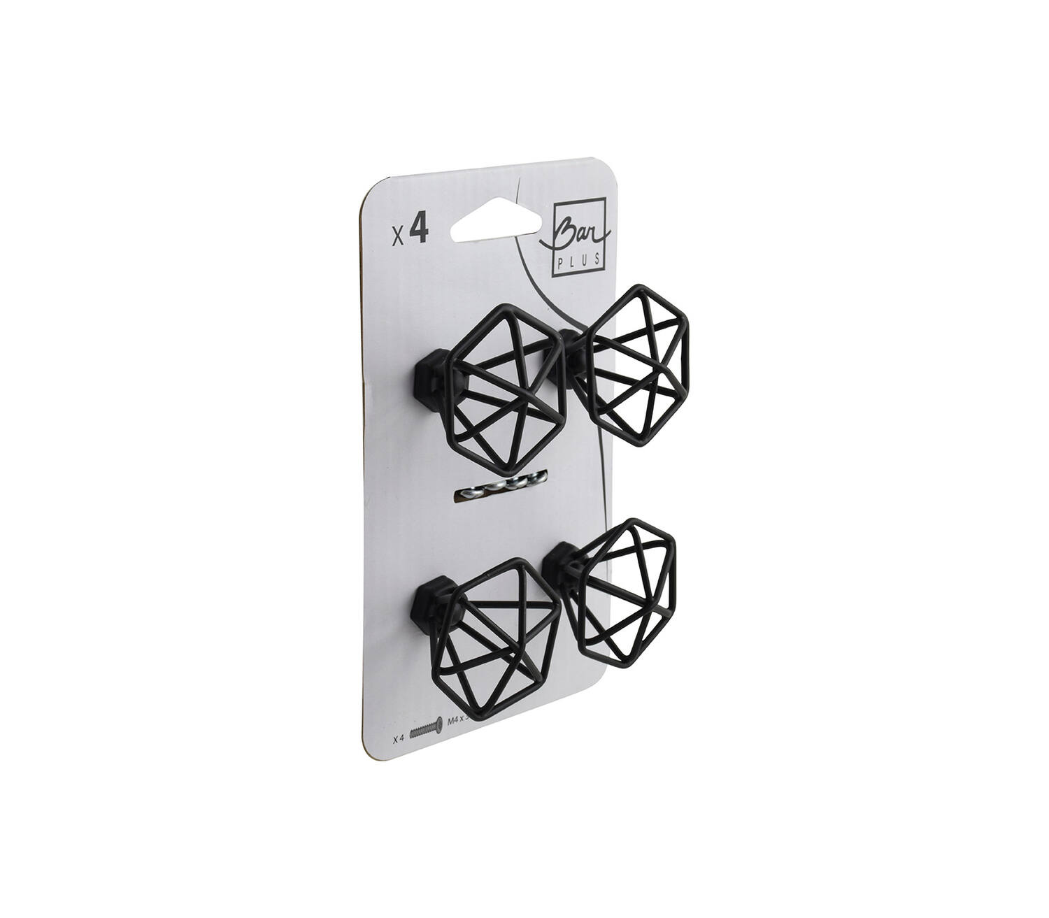 Set de 4 boutons de meuble filaire acier noir - BAR PLUS