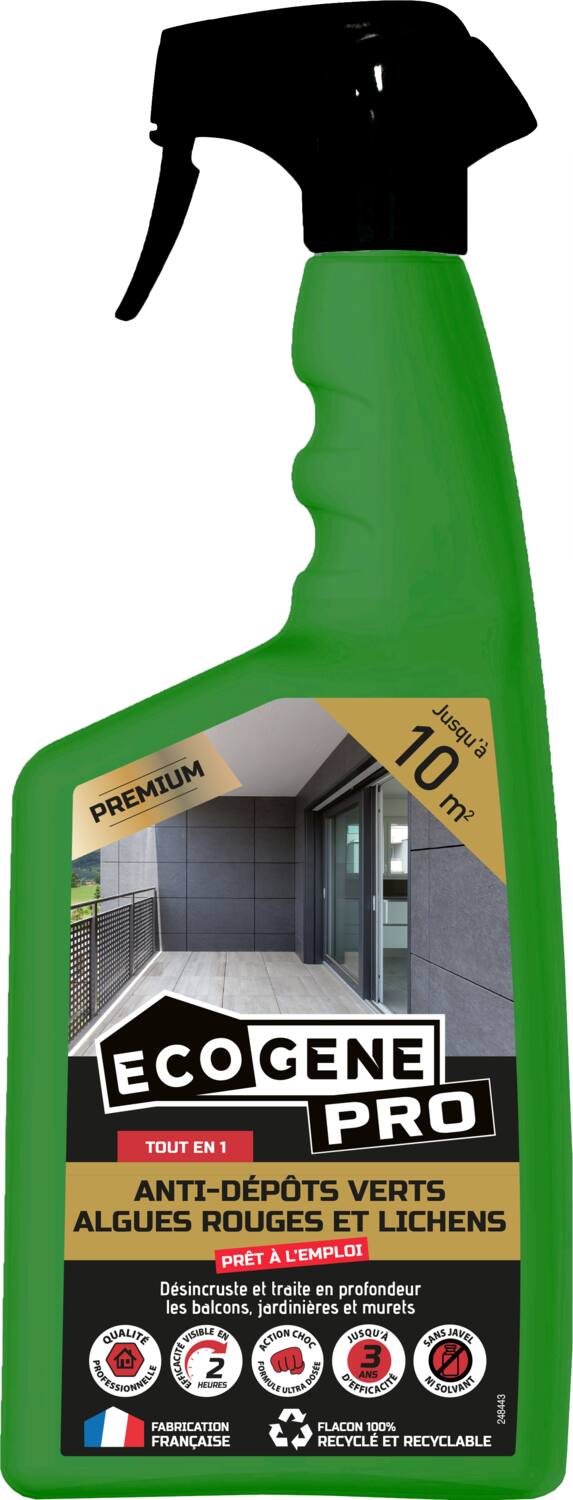 Anti-dépôts Verts Algues Lichens Premium Ecogène 1L