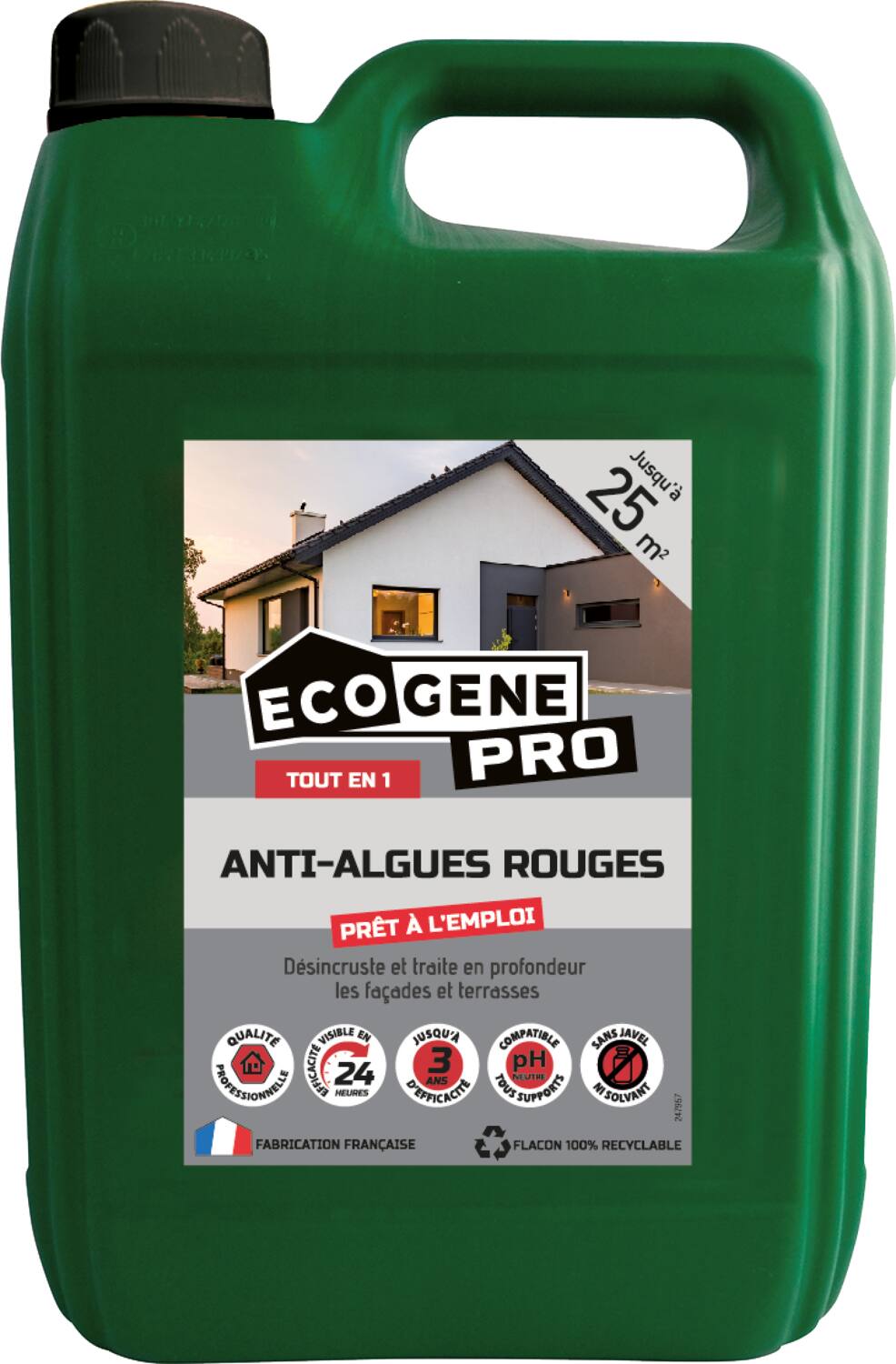 Anti-algues Rouges Ecogène 25m² 5L