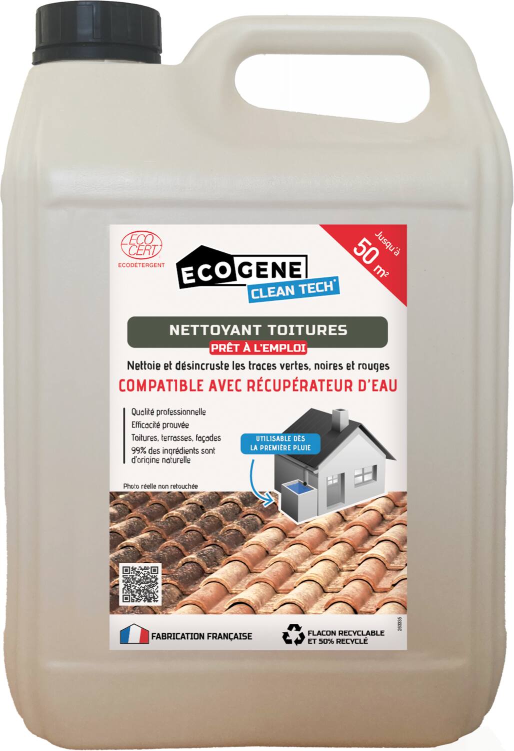 Nettoyant toitures pae 50 m² ECOGENE clean tech 5 