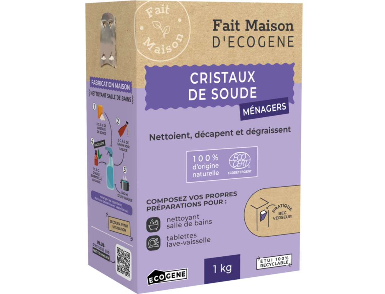 Cristaux de soude ecocertifiés ECOGENE 1kg