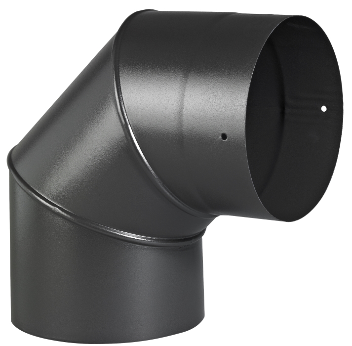 Coude 3 parties 90° émail noir mat Ø150mm - TEN