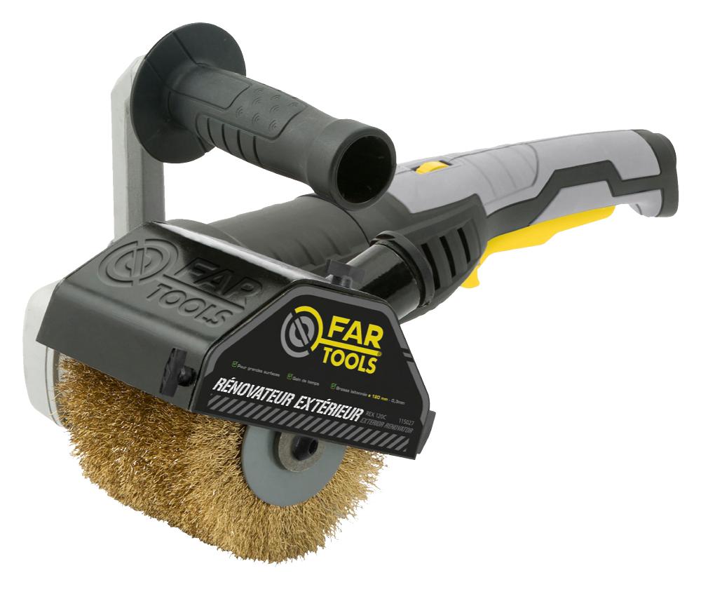 Ponceuse rénovateur multimatériau REX120C + 2 brosses - FARTOOLS