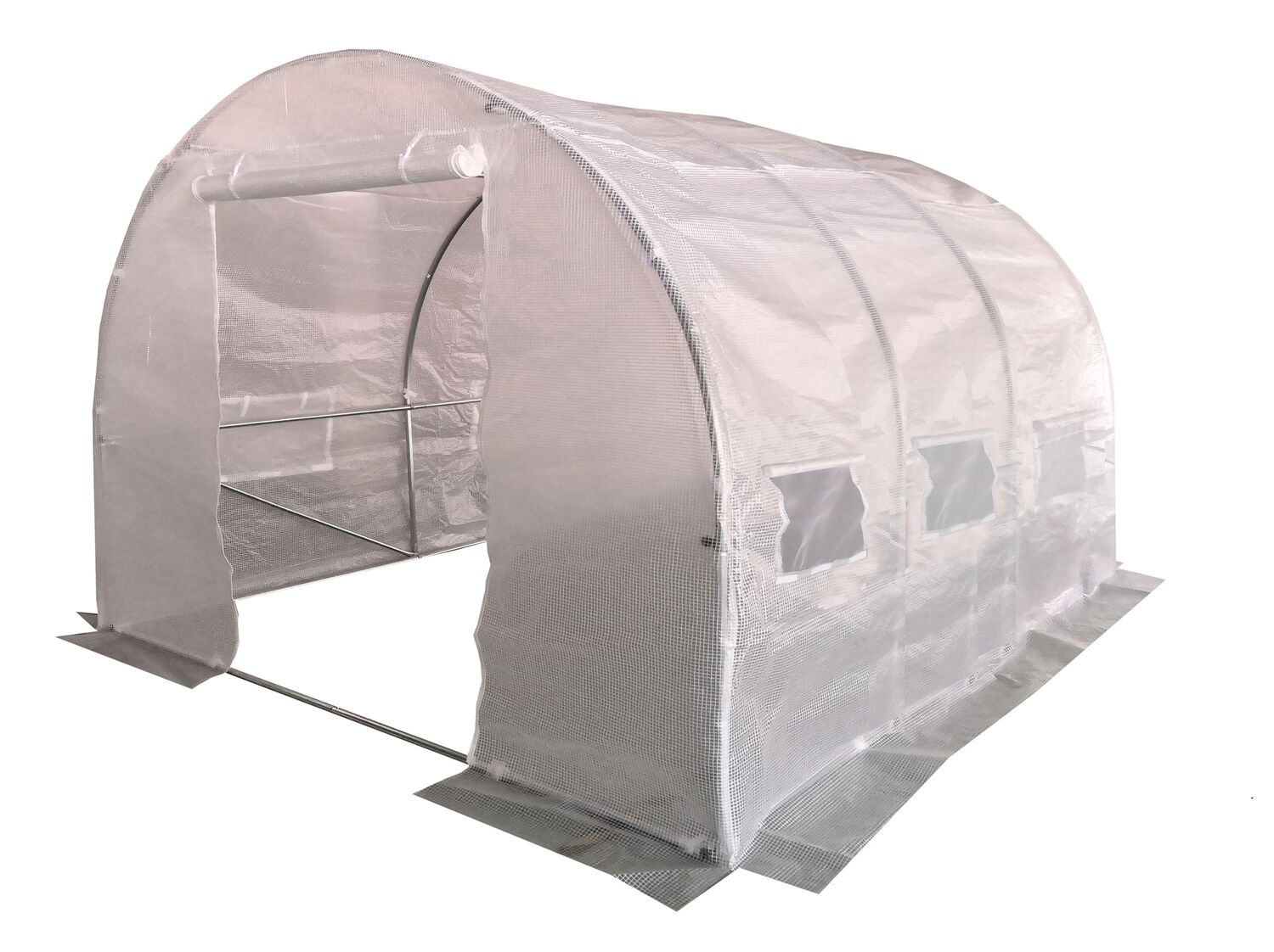 Serre tunnel toile blanche 9m² 6 fenêtres - ALTONA