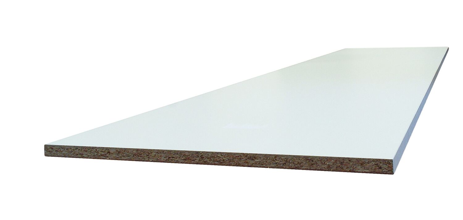 Tablette blanche mélaminée 200 x 40 x 0,16 cm