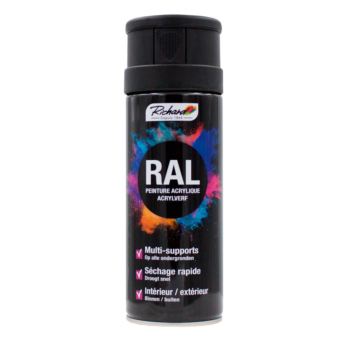 Aérosol peinture acrylique Ral 9005 Noir Satin 400ml