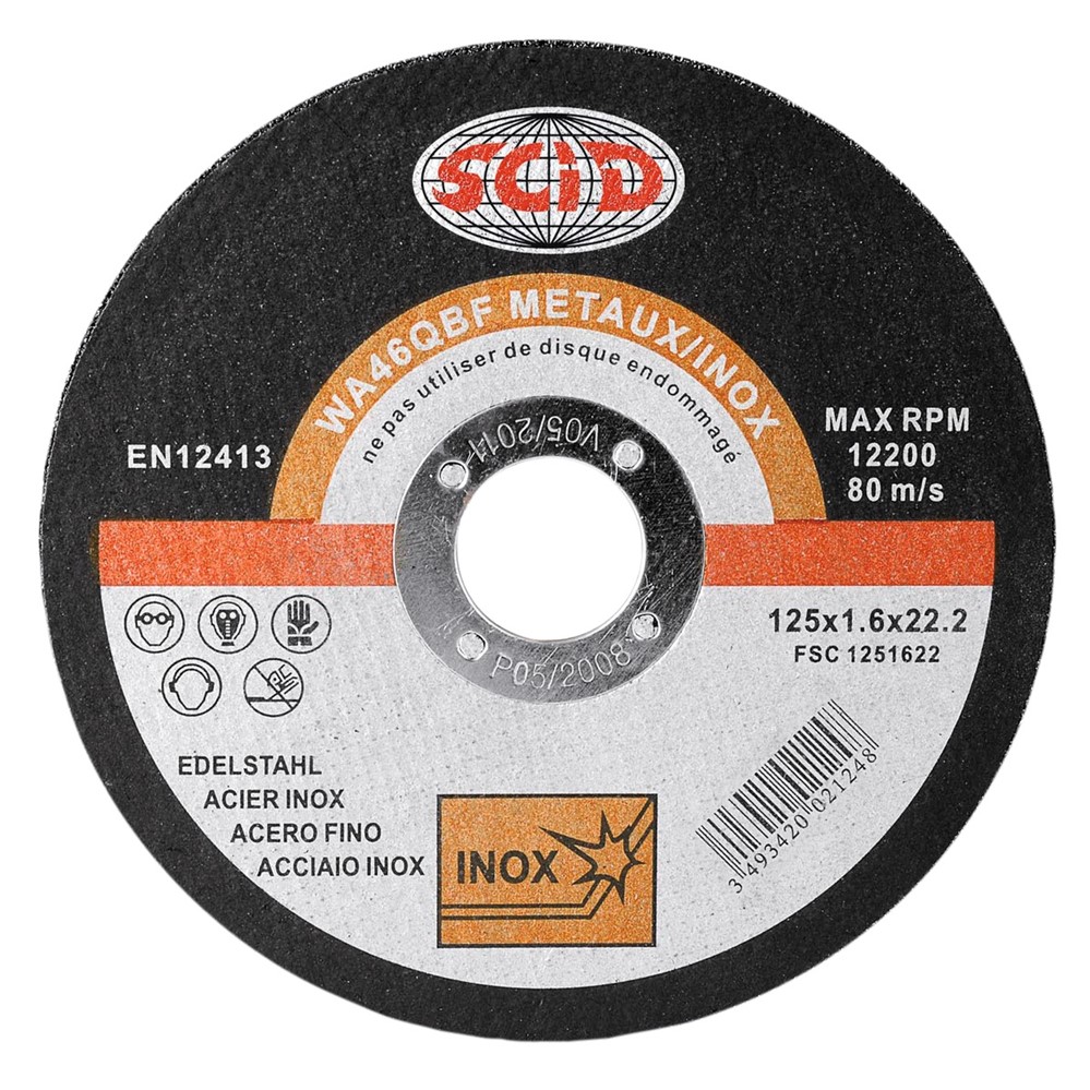 Disque à tronconer inox  Ø125 - SCID