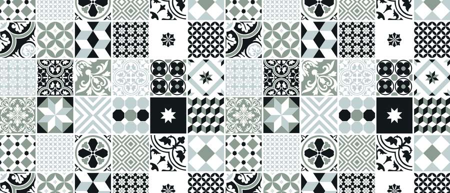 Film Adhésif Déco Multi Surface Carreaux De Ciment Gris 45x200cm