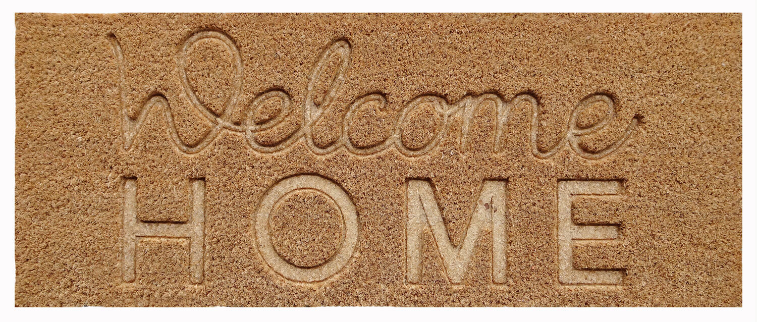 Tapis d'entrée abrité Coco Frappe Welcome 75x30cm