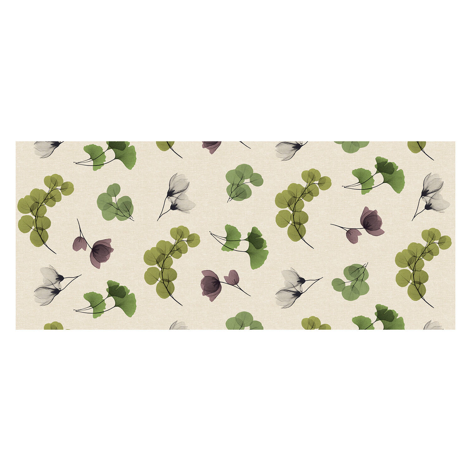 Nappe TC Premium Zao L.140cm motif Eucalyptus vert - CORYL