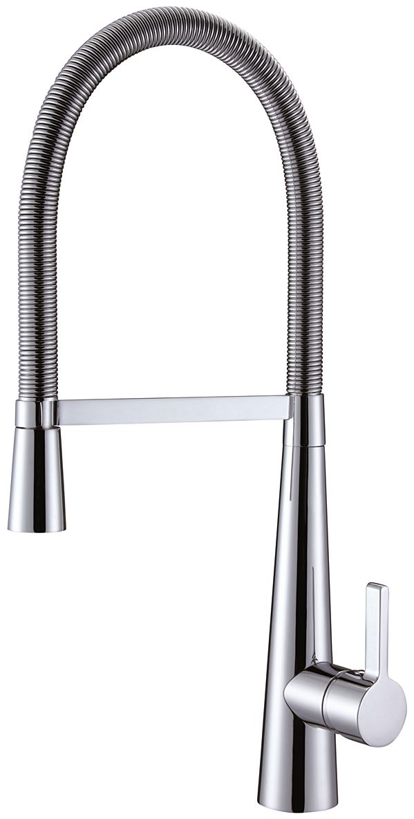 Mitigeur évier haut bec a ressort dipper chromé