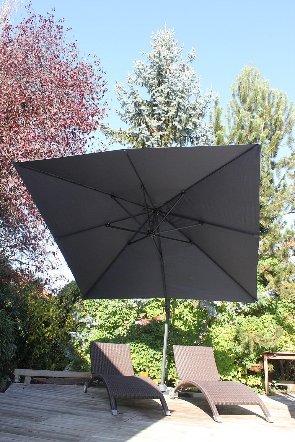 Parasol excentré 3x4m chocolat