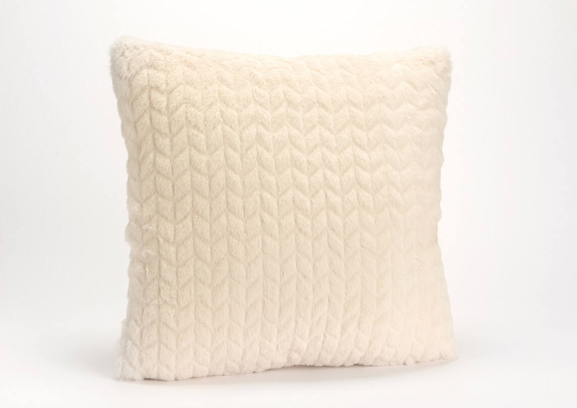 Coussin uni Chevron crème 40x40cm