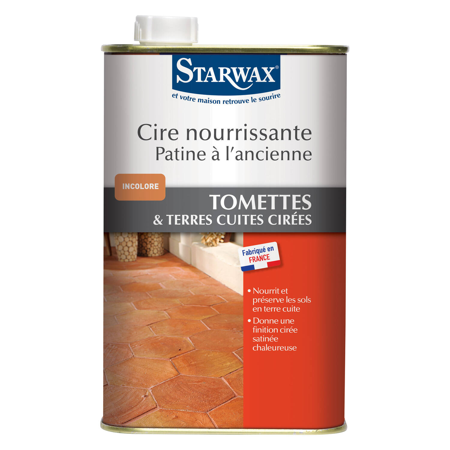 Cire Nourrissante pour Tomettes et Terres Cuites Incolore 1L - STARWAX