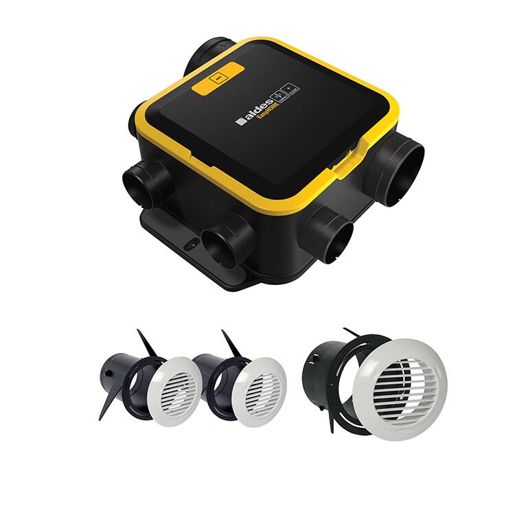 Kit VMC simple flux autoréglable EasyHOME Compact avec grilles BIP