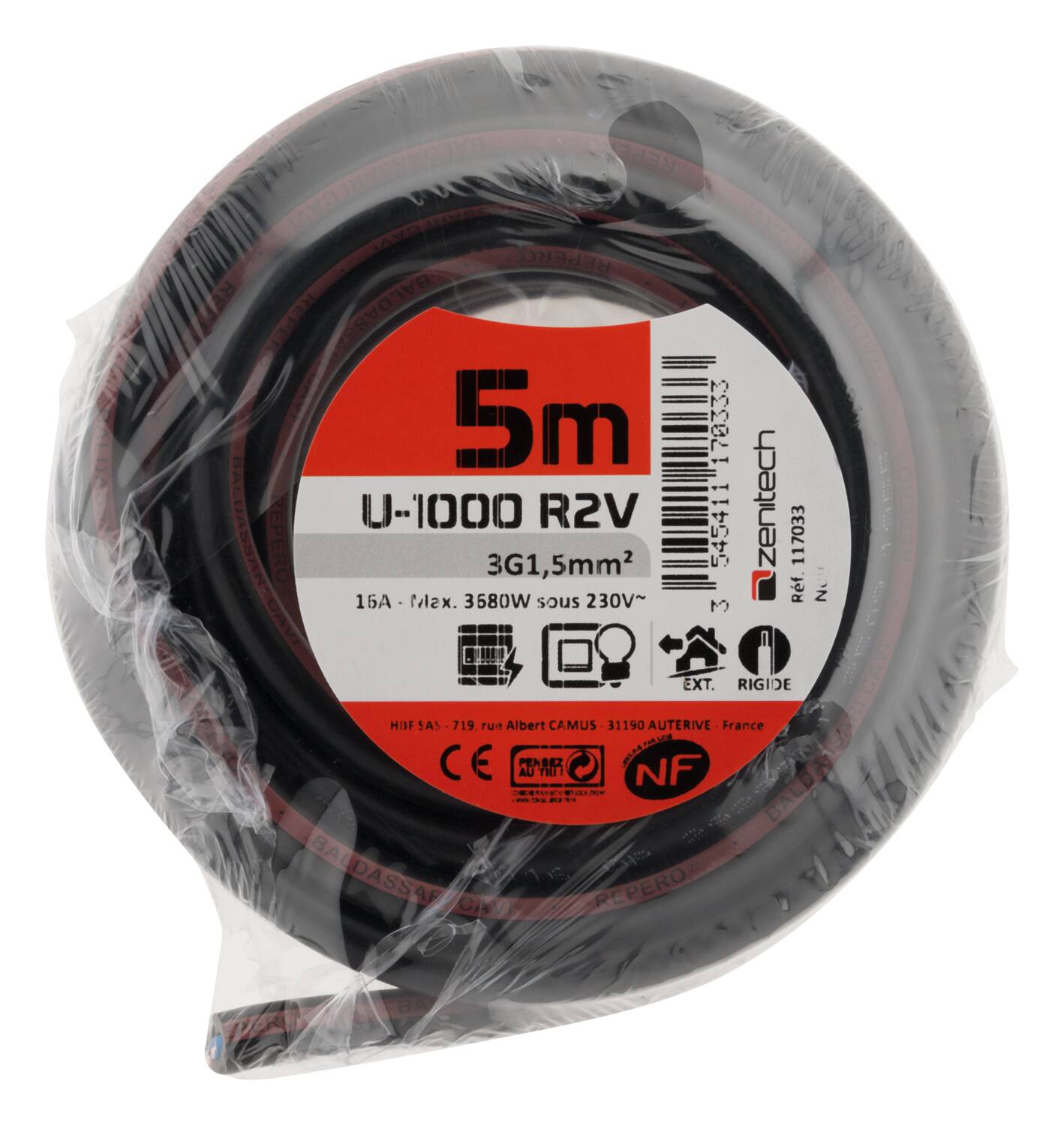 U-1000 R2V 3G1,5 cour 5m - ZENITECH