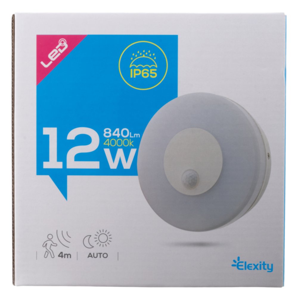 Hublot rond avec détect de mouv 12 Watts IP64