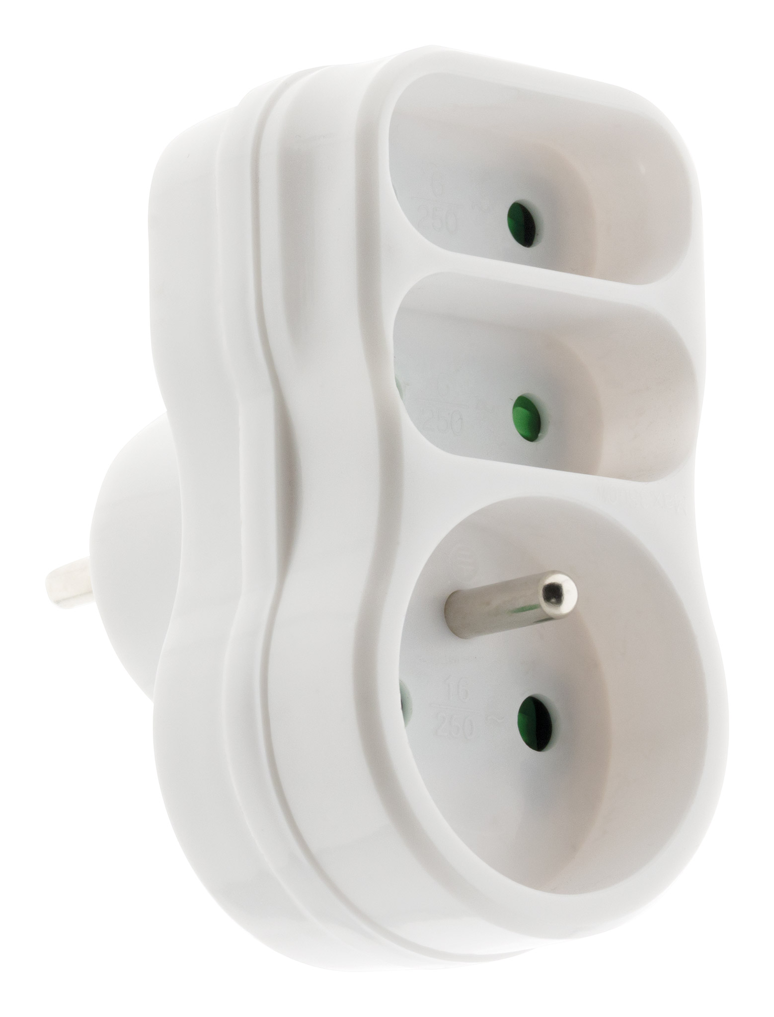 Fiche 3 prises Triplite 1x16a + 2x6a façade blanc - ZENITECH