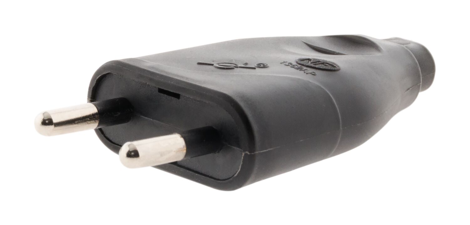 Fiche 1 prise mâle 6A Noire - ZENITECH