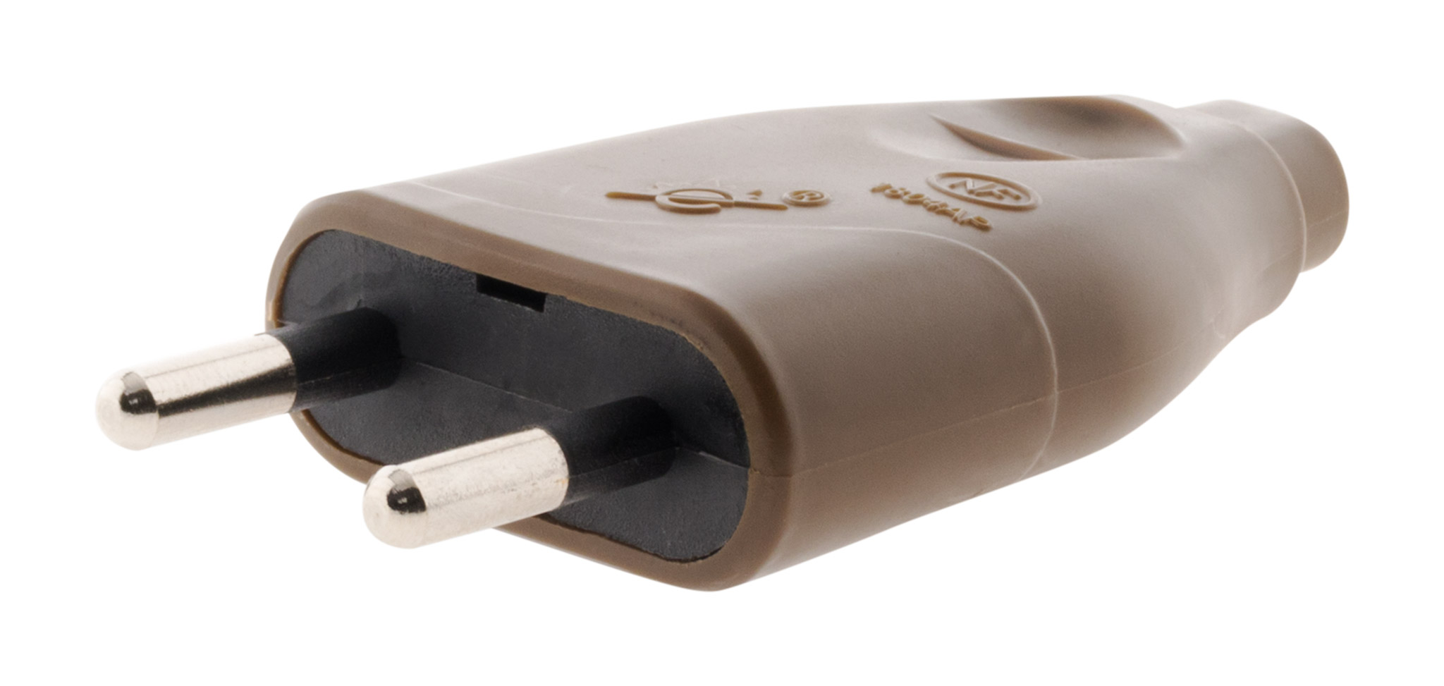 Fiche 1 prise mâle 2p 6a marron - ZENITECH