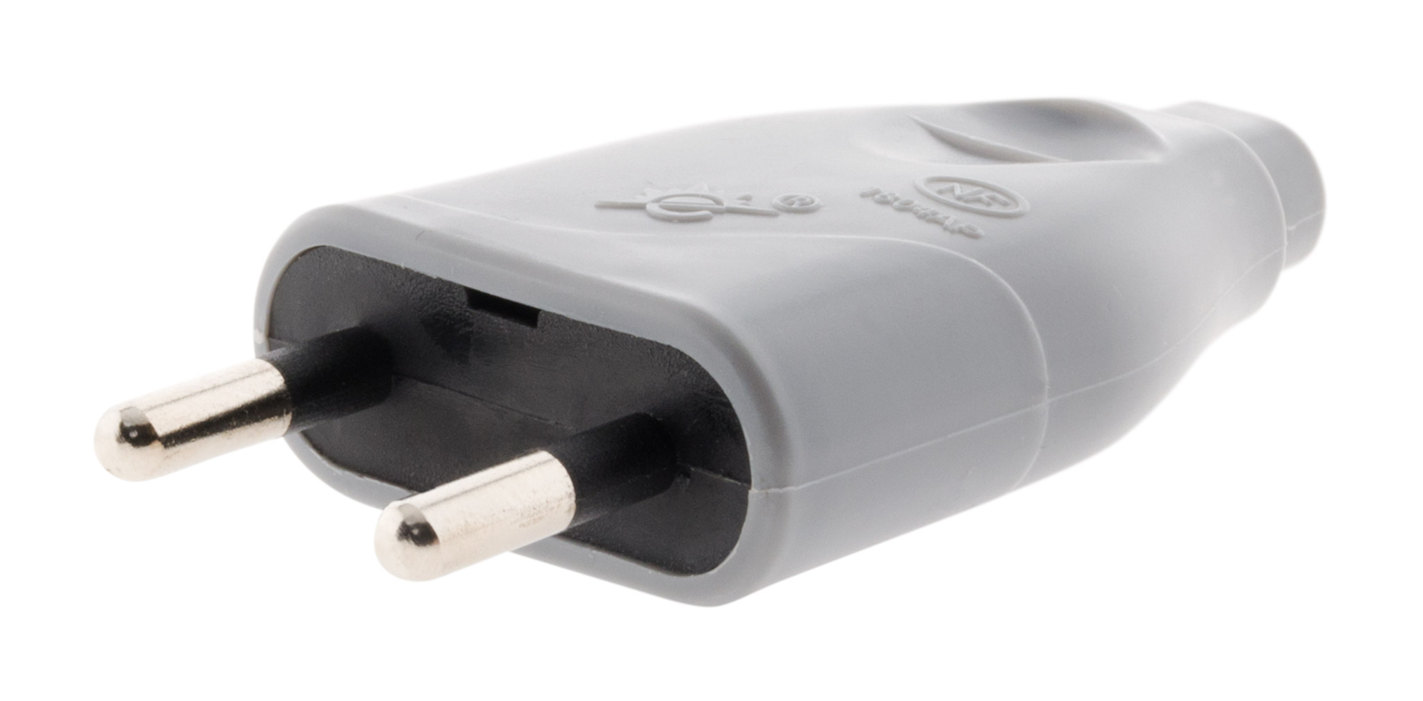 Fiche 1 prise mâle 2p 6a gris - ZENITECH