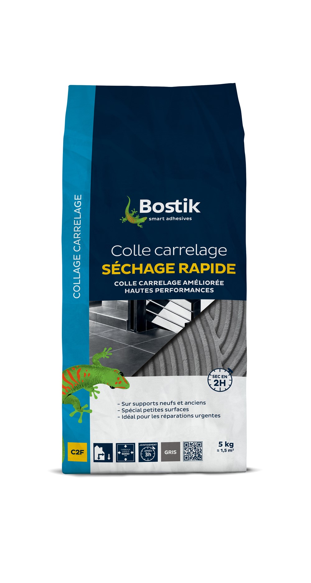 Colle carrelage à séchage rapide poudre gris